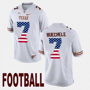 Shane Buechele Texas Jersey White Men's US Flag Fashion #7