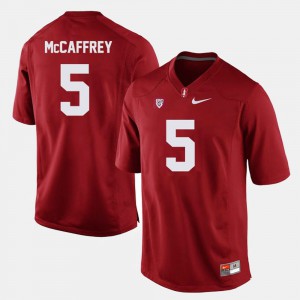 Christian McCaffrey Stanford Jersey College Football #5 For Men Cardinal