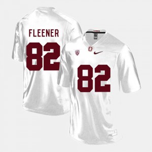 White Coby Fleener Stanford Jersey #82 College Football Men's