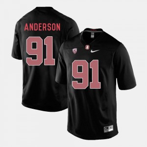 For Men's Black Henry Anderson Stanford Jersey #91 College Football