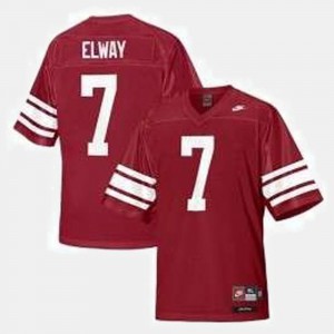 For Men's John Elway Stanford Jersey #7 College Football Red