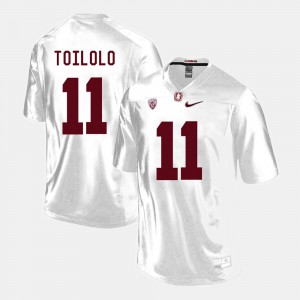 Mens White College Football #11 Levine Toilolo Stanford Jersey