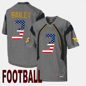 Mens Stedman Bailey WVU Jersey Gray US Flag Fashion #3