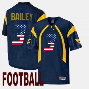 Navy US Flag Fashion Men #3 Stedman Bailey WVU Jersey