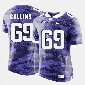 Mens Purple College Football #69 Aviante Collins TCU Jersey