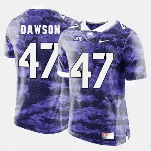 Men's P.J. Dawson TCU Jersey Purple College Football #47