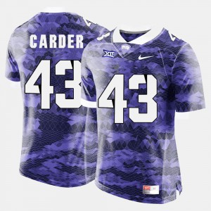 Purple #43 Tank Carder TCU Jersey College Football Men