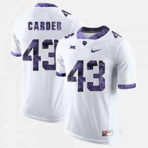 White Tank Carder TCU Jersey #43 College Football For Men's