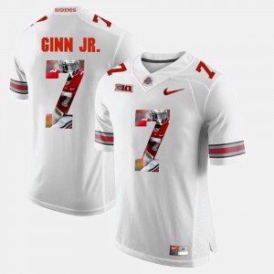 #7 For Men's Pictorial Fashion White Ted Ginn Jr. OSU Jersey