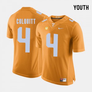 Orange #4 Britton Colquitt UT Jersey College Football Youth