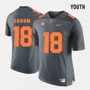 Youth(Kids) #18 College Football Grey Jason Croom UT Jersey