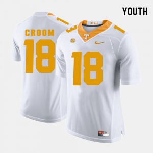 Youth(Kids) College Football White #18 Jason Croom UT Jersey