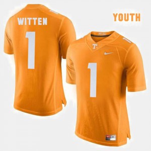 Jason Witten UT Jersey College Football #1 Orange Kids