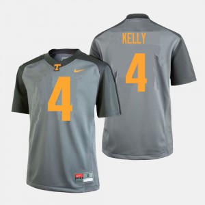 Men #4 College Football Gray John Kelly UT Jersey