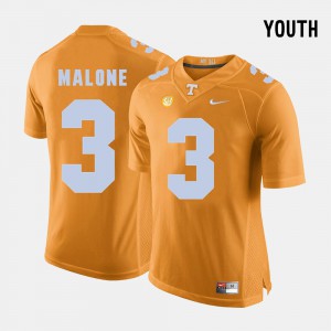 College Football #3 Kids Orange Josh Malone UT Jersey