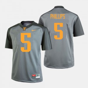 For Men's #5 Gray Kyle Phillips UT Jersey College Football