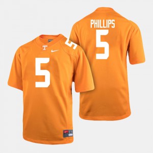Men's Kyle Phillips UT Jersey College Football #5 Orange