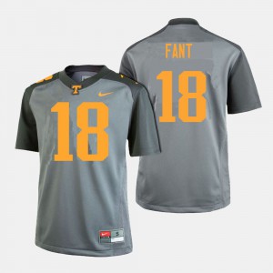 College Football #18 For Men's Princeton Fant UT Jersey Gray