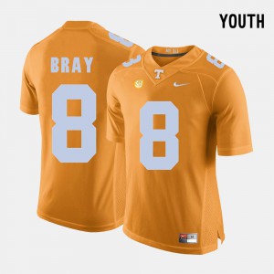 College Football Tyler Bray UT Jersey Orange #8 Youth