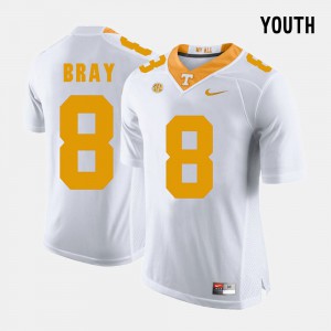 White Tyler Bray UT Jersey Youth College Football #8