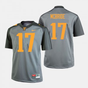 College Football Will McBride UT Jersey Gray #17 For Men