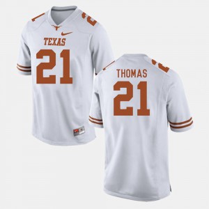 Men's White #21 College Football Duke Thomas Texas Jersey