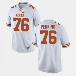 #76 White College Football Men's Kent Perkins Texas Jersey