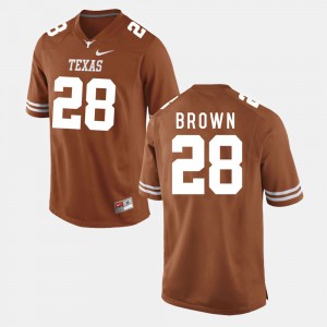 College Football Burnt Orange Malcolm Brown Texas Jersey #28 Mens