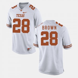 White #28 College Football For Men's Malcolm Brown Texas Jersey