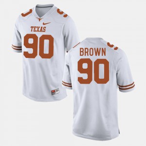 Malcom Brown Texas Jersey White For Men's #90 College Football