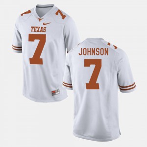 White Marcus Johnson Texas Jersey #7 College Football For Men's