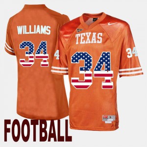 Ricky Williams Texas Jersey #34 Throwback For Men's Orange
