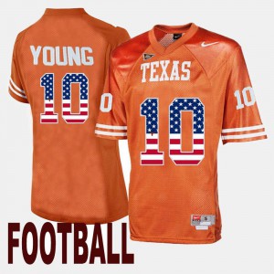Throwback Mens Vince Young Texas Jersey #10 Orange