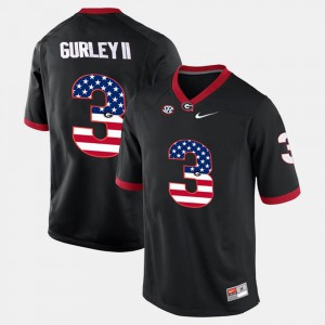 Men's Black Todd Gurley II UGA Jersey #3 US Flag Fashion