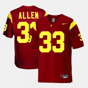 #33 College Football Marcus Allen USC Jersey Red Mens