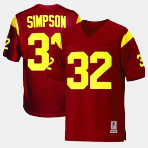 #32 Youth College Football Red O.J. Simpson USC Jersey