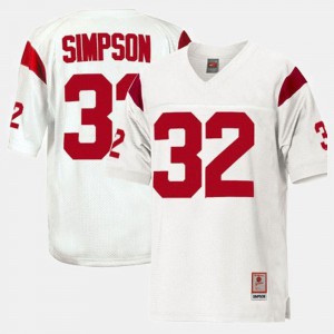 O.J. Simpson USC Jersey White College Football #32 Mens