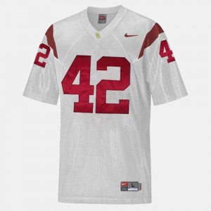 #42 Mens College Football Ronnie Lott USC Jersey White