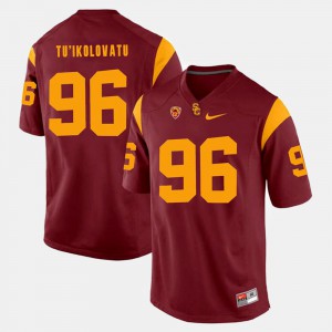 #96 For Men's Red Pac-12 Game Stevie Tu'ikolovatu USC Jersey