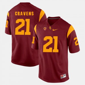 #21 Su'a Cravens USC Jersey For Men's Red Pac-12 Game