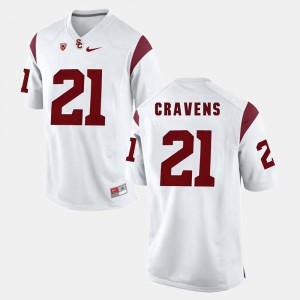 White For Men's #21 Pac-12 Game Su'a Cravens USC Jersey