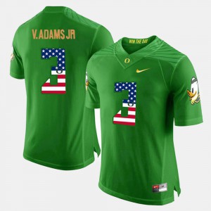 #3 For Men's Vernon Adams Jr Oregon Jersey US Flag Fashion Green