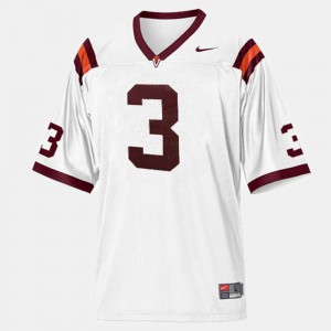 College Football #3 White For Kids Virginia Tech Jersey