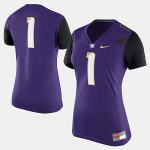 #1 Washington Jersey College Football Purple Womens
