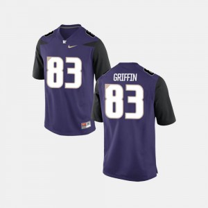 College Football #83 Connor Griffin Washington Jersey For Men's Purple