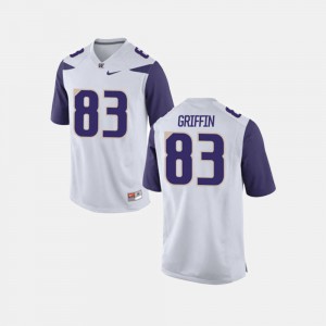 #83 Connor Griffin Washington Jersey White Mens College Football