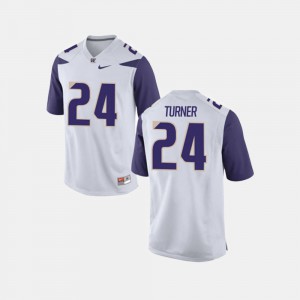 #24 College Football Ezekiel Turner Washington Jersey White Men