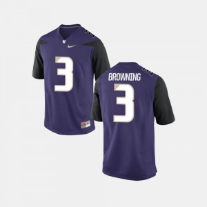 #3 Jake Browning Washington Jersey College Football Purple Men's