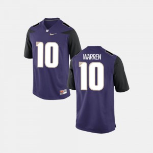 #10 Men College Football Jusstis Warren Washington Jersey Purple