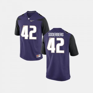 Van Soderberg Washington Jersey Men's #42 College Football Purple